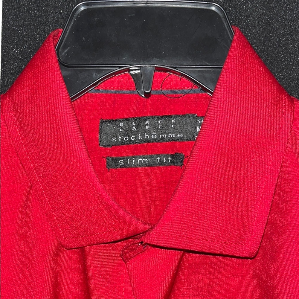 Red Slim Fit Shirt by Black Stockhomme